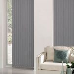 dark grey vertical blinds