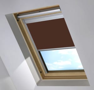 Brown Dakstra Skylight Roof Blind