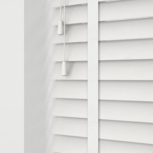 Cheap Bright White Faux Wood Venetian Blinds With Tapes