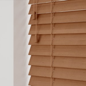 Burnished Oak Wooden Venetian Blinds With Cords