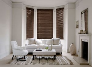 Walnut Wooden Venetian Blinds With Cords Room
