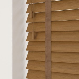 Cheap Medium Oak Faux Wood Blinds With Tapes