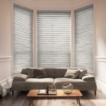 light grey wood venetian blinds