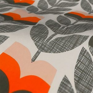 Orla Kiely Orange Rosebud Roman Blind Fabric Sample