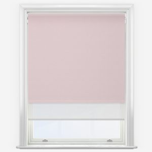 Double Roller Blind Peony Pink & White Motorised